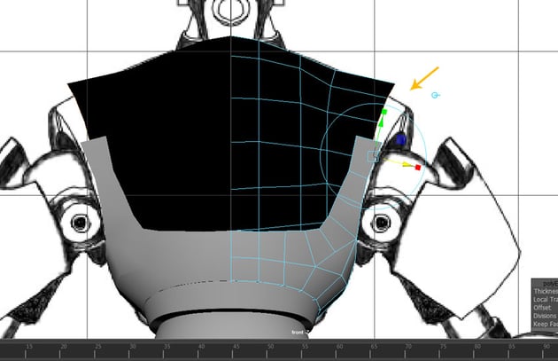 Extrude the indicated edge loop 