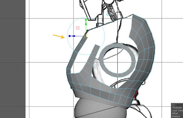 Jump in the side view and keep extruding the selected edges