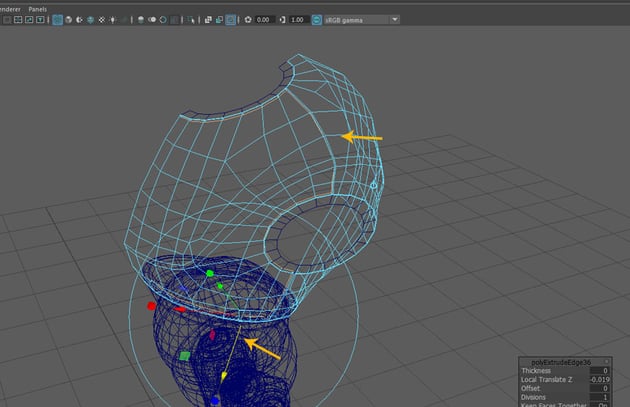 Delete the center face loop
