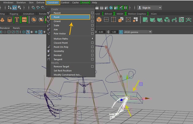 Constrain  Point constrain