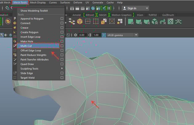 Mesh Tool  Multi-Cut tool