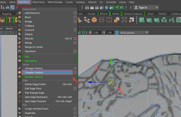 Edit Mesh  Chamfer Vertex