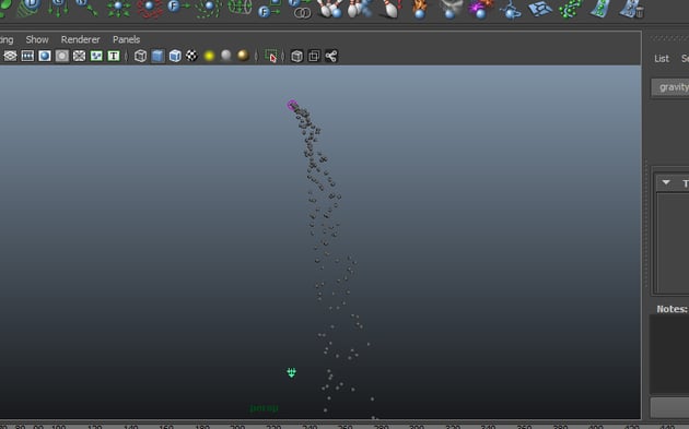 Particles falling down