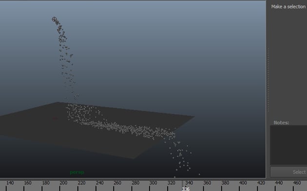 Particles falling down