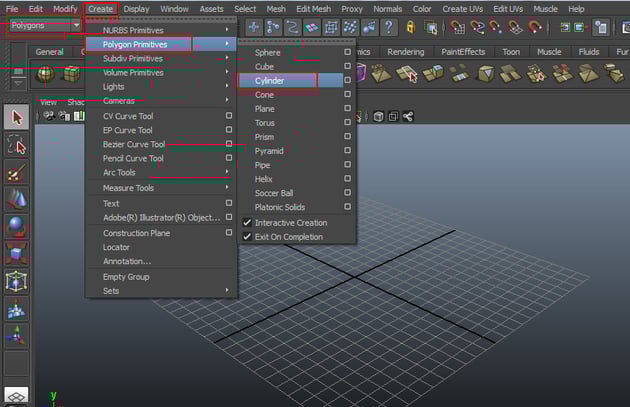 Create  Polygon Primitives  Cylinder