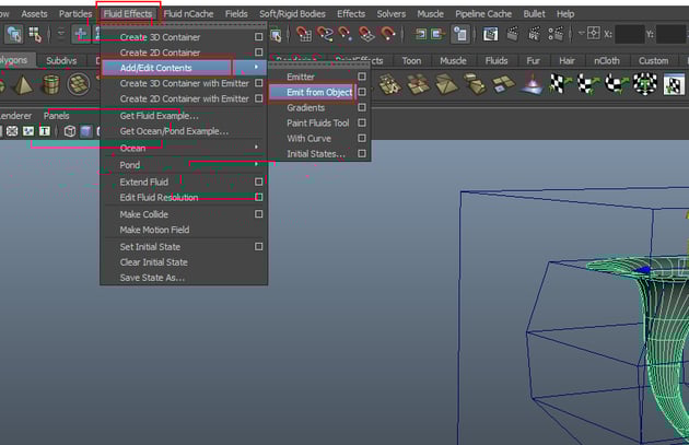 Fluid Effects  Add Edit Contents  Emit from Object