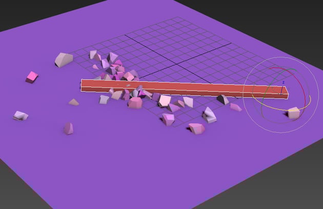 rotate through the fragments on the ground plane