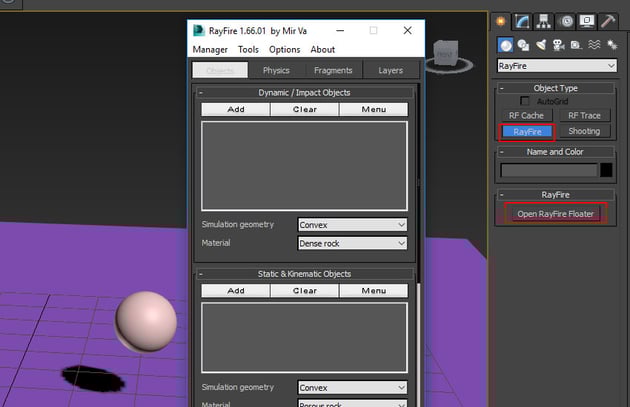 Go to RayFire  Open RayFire Floater