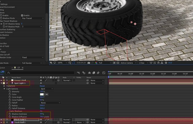 Shadow Darkness and Shadow Diffusion parameters 