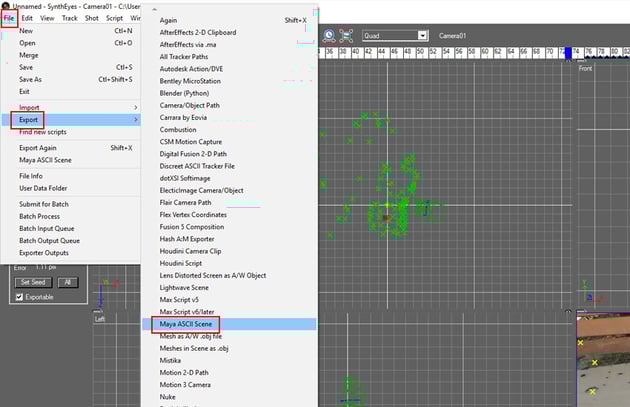File  Export  Maya ASCII Scene