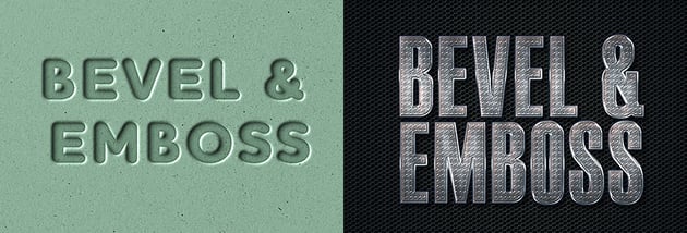 example of using the bevel and emboss layer style