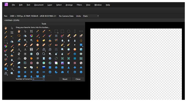 tool toolbar settings 