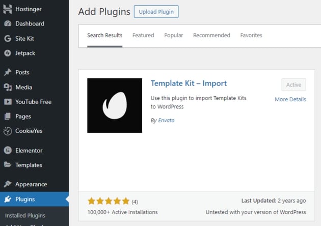 Envato Template Kit Importer