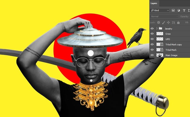 Adding tribal marks on the Forehead and chin