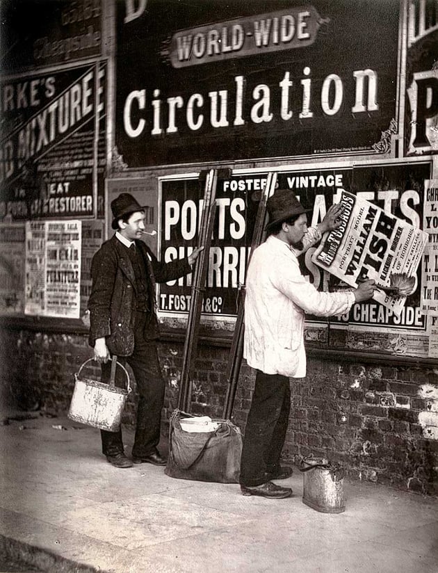 Street advertising, 1877.