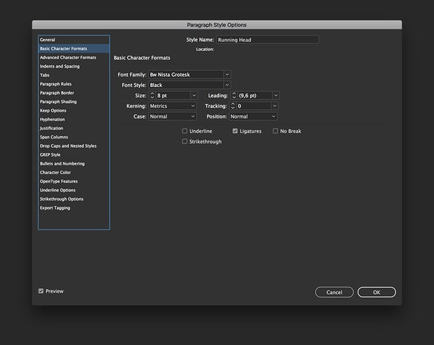 add paragraph styles