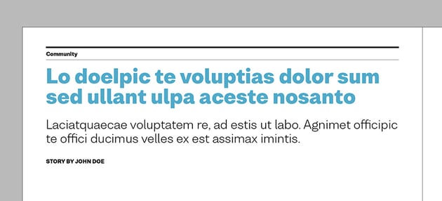 add a headline deck and byline on page 2