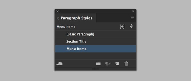 add a menu items style