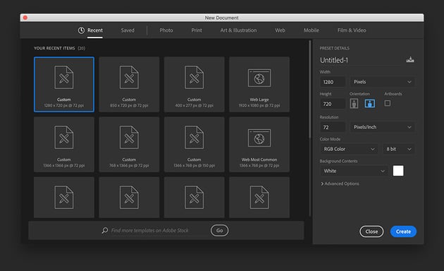 Create a new Photoshop file