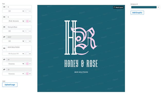 Change the logo initials the company name and the description