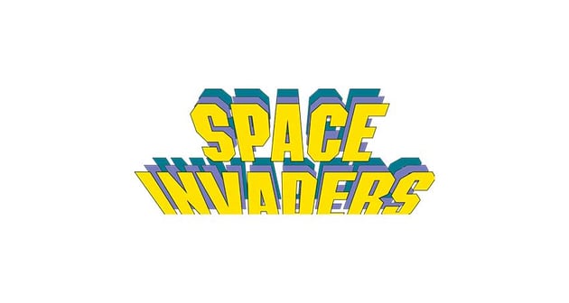 70s retro logo design: Space Invaders
