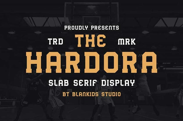 Cricut sports fonts: Hardora