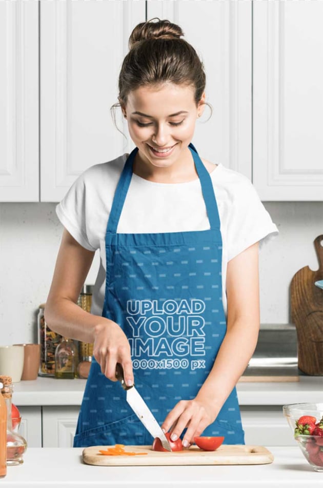 Apron Mockup of a Happy Woman Cooking