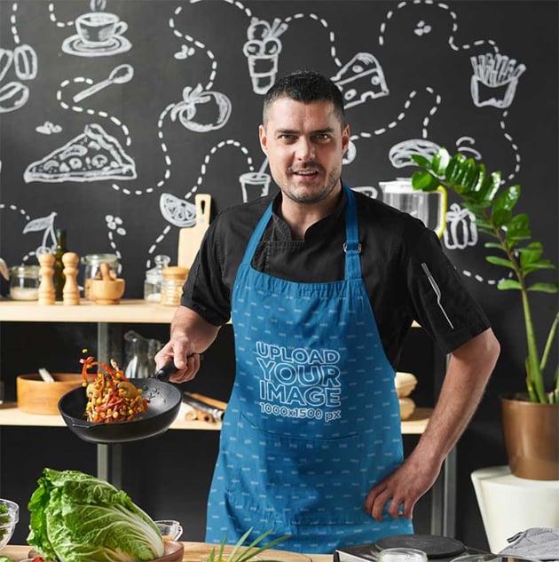 Apron Mockup of a Man Cooking