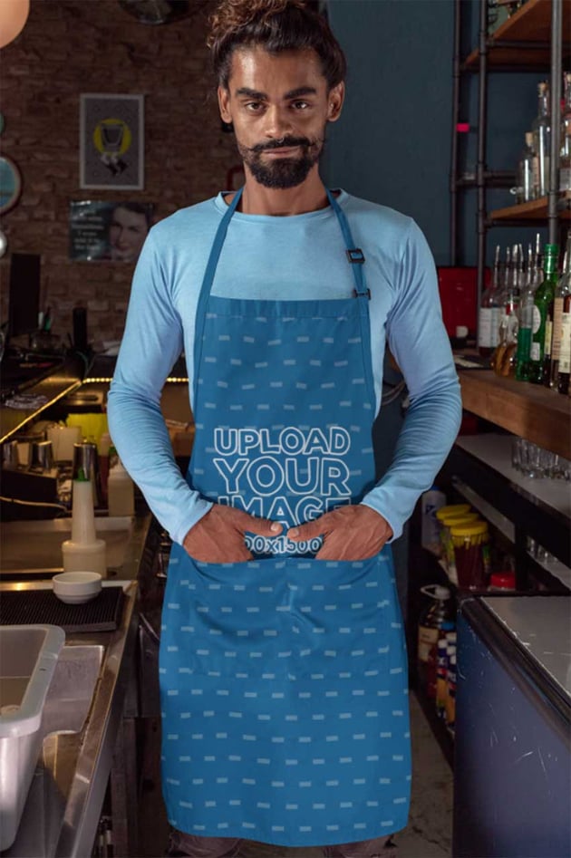 Apron Mockup of a Bartender
