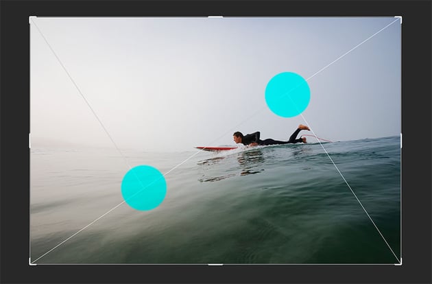 Man lying on a surfboard in the water