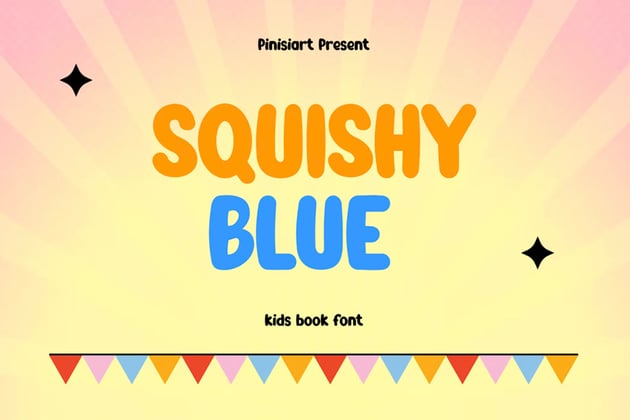 squishy blue kids font