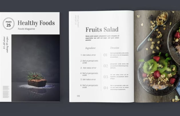 food magazine template