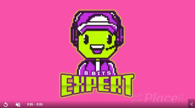 Animated 8 Bit Logo Maker Featuring a Cute Character