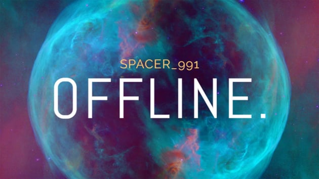 Offline Twitch Banner Template With Space Background