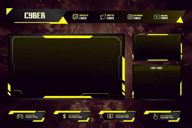 cyber twitch overlay template