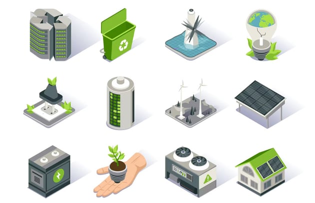 isometric icon set