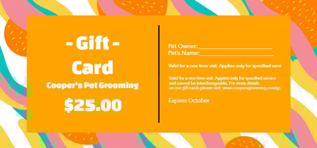 Colorful Customizable Gift Certificate Template