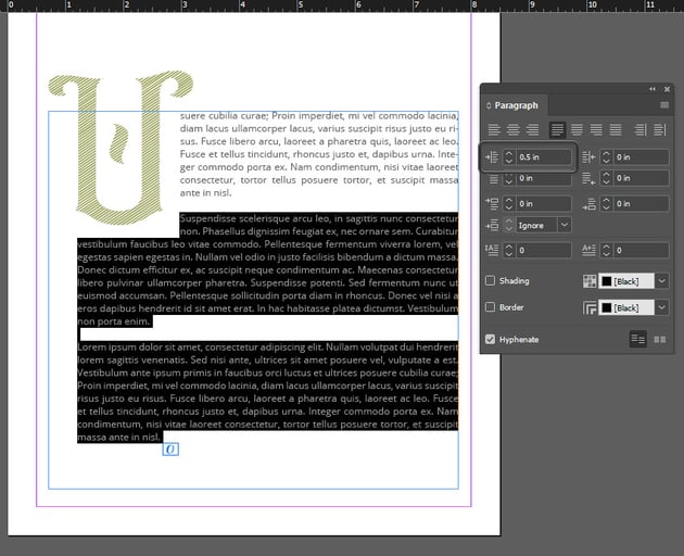 InDesign Left Indent