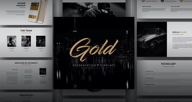 Gold - Gilded Glamour Theme Google Slides