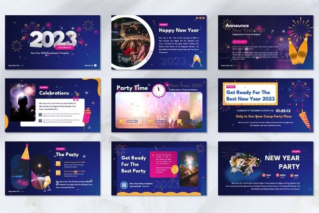 04 Celebrate - New Year 2023 Powerpoint Template
