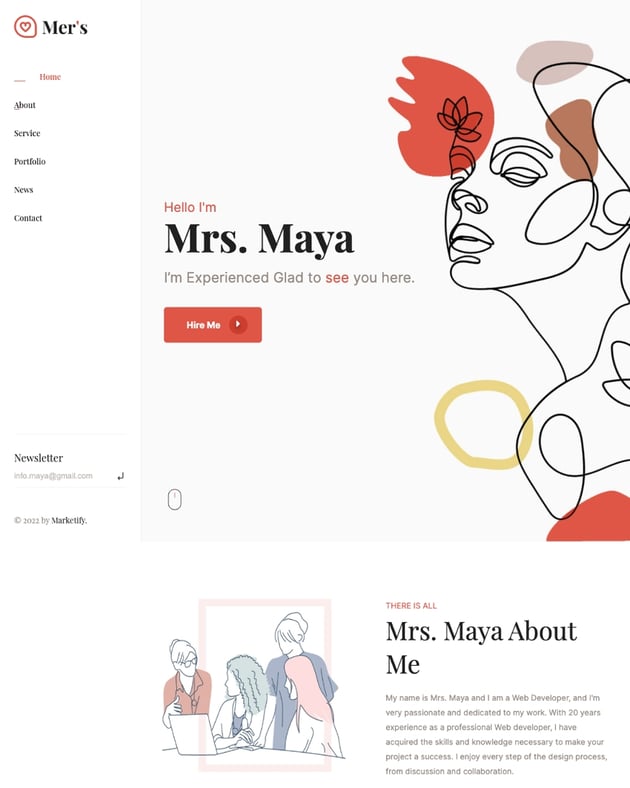 Mer's - Personal Portfolio Illustration Resume Website