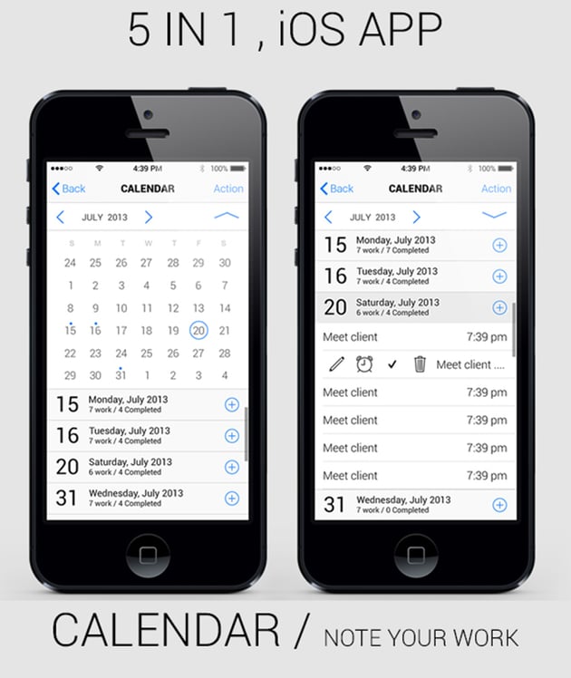 5-in-1 IOS App GUI Kit Retina