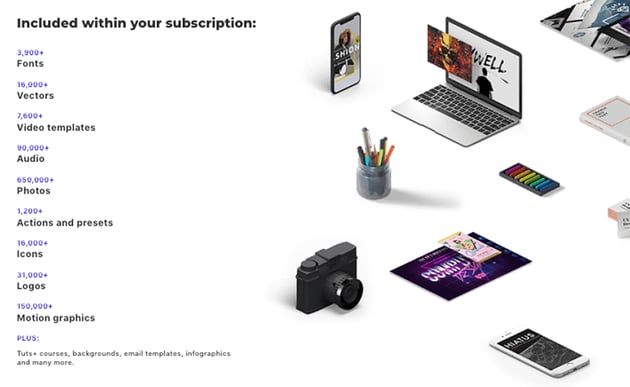 Get unlimited downloads from a massive digital warehouse of creative assets 