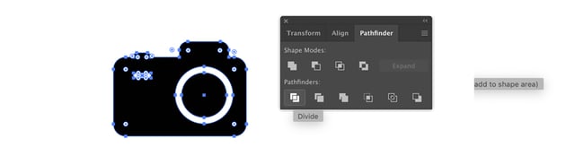 Camera icon in Adobe Illustrator