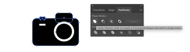Unite all black shapes in Adobe Illustrator