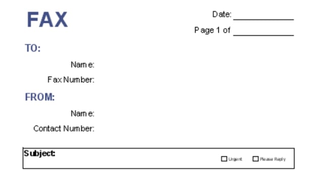 Basic Printable Fax Cover Sheet for Word