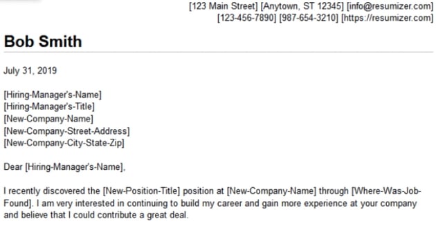 Free Cover Letter Examples 4