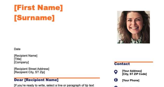 Headshot Cover Letter Template Free Download