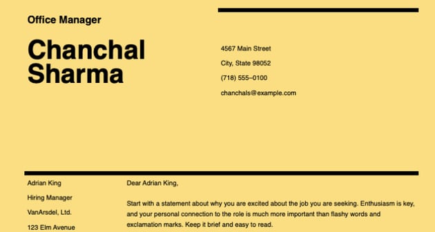 Swiss Design Free Cover Letter Template Download