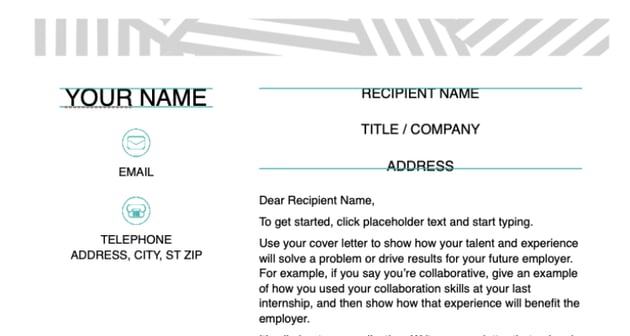 Creative Cover Letter Template Free Download